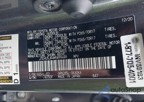 2021 Toyota 4Runner Venture Special Edition from USA, damaged, VIN JTEHU5JR4M5899449